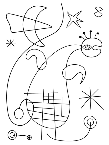 Miro'S Fantasy Skyscapes Coloring Page